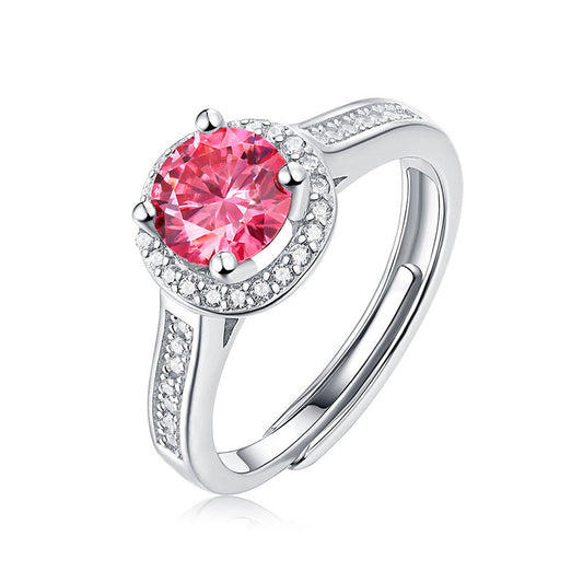 Pink Moissanite Ring