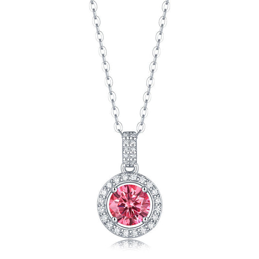 Pink Moissanite Necklace