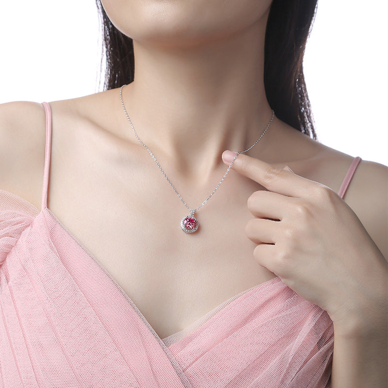 Pink Moissanite Necklace