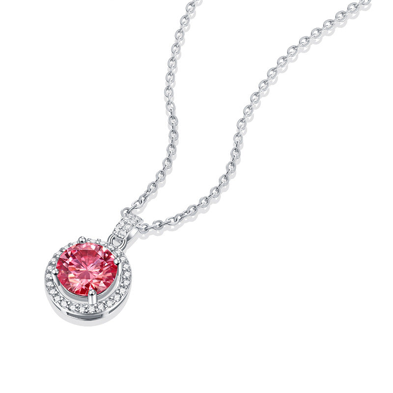 Pink Moissanite Necklace