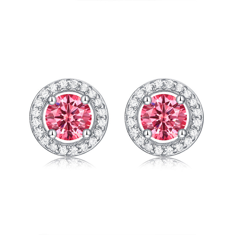 Pink Moissanite Earrings