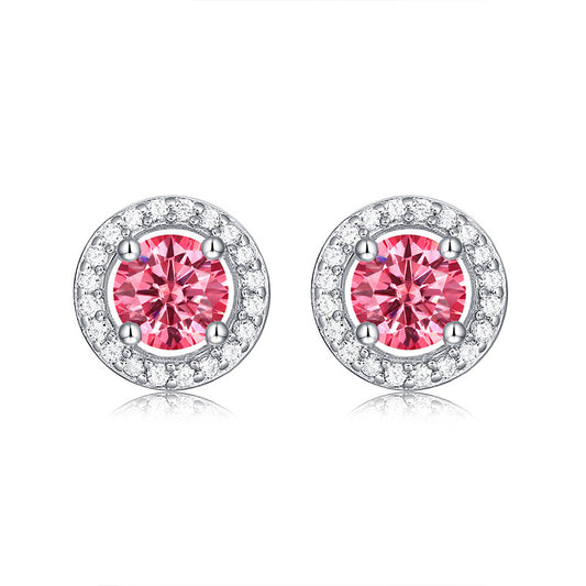 Pink Moissanite Earrings