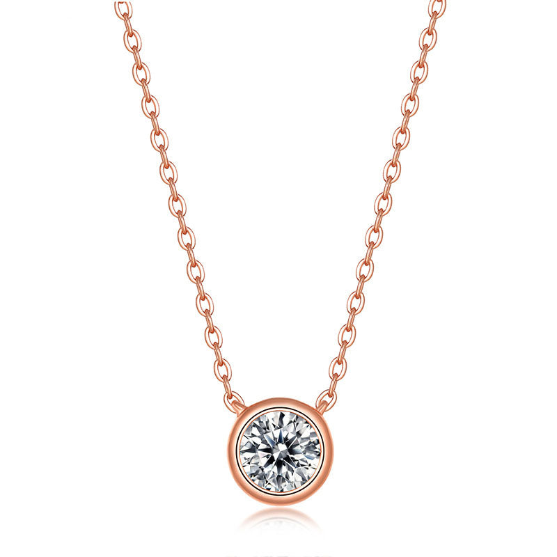 Round Bezel Stud Necklace