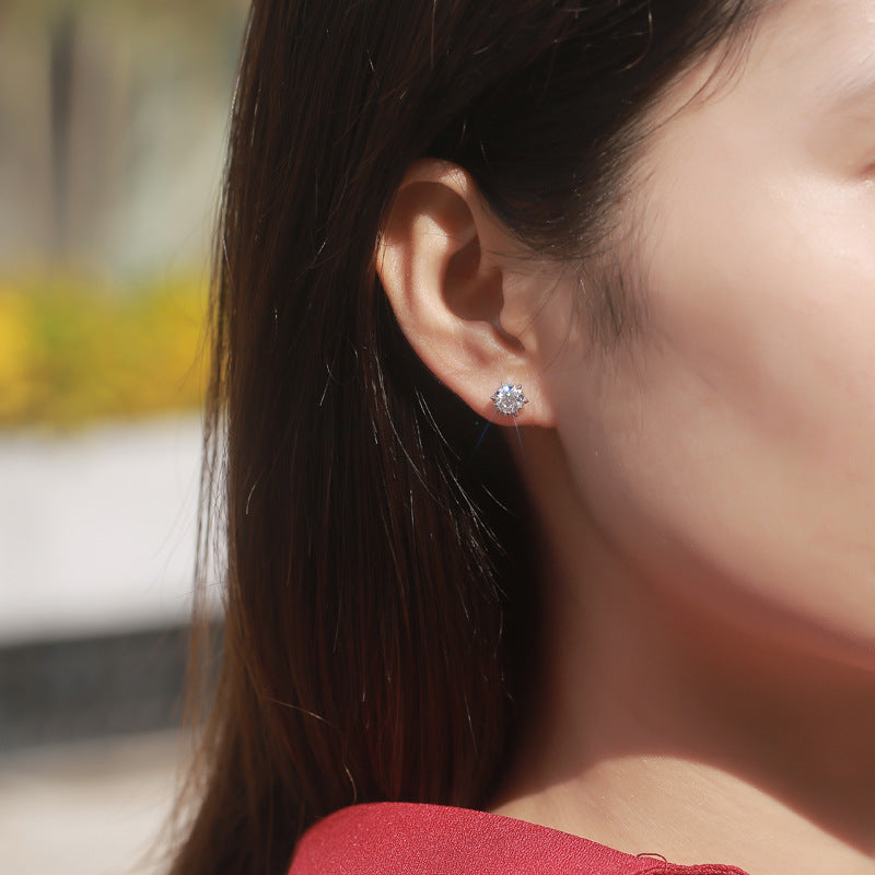 Moissanite Snowflake Earrings