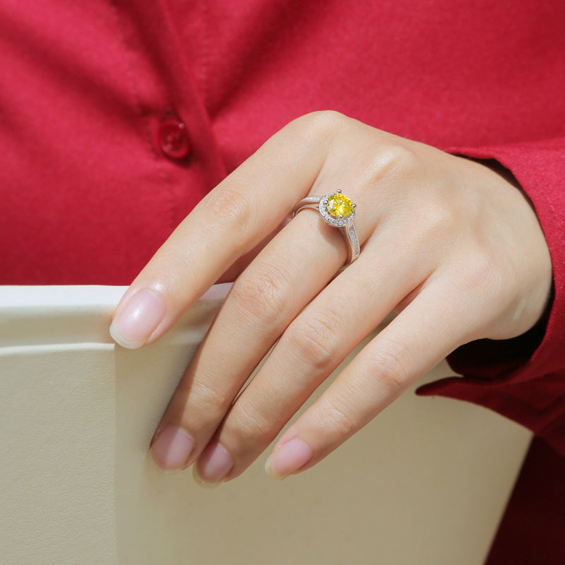 Yellow Moissanite Ring