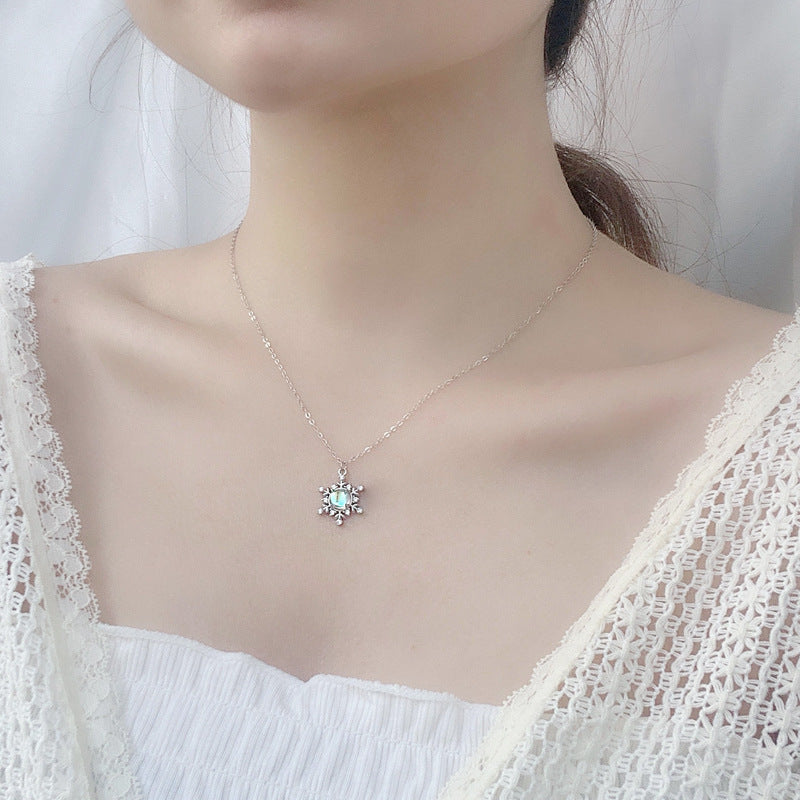 Moonstone Snowflake Necklace