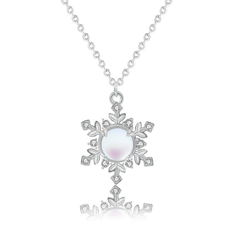 Moonstone Snowflake Necklace