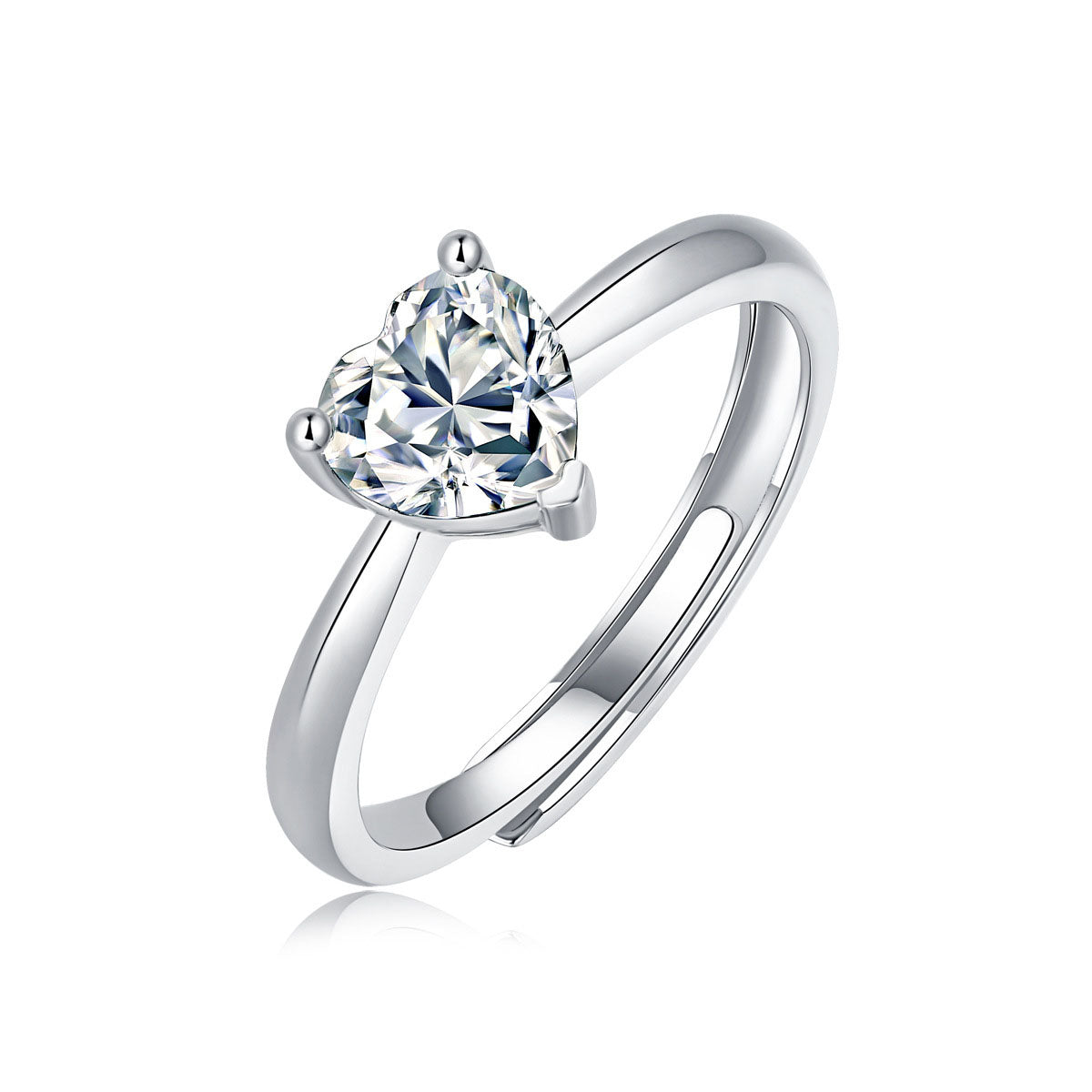 Solitaire Heart Ring