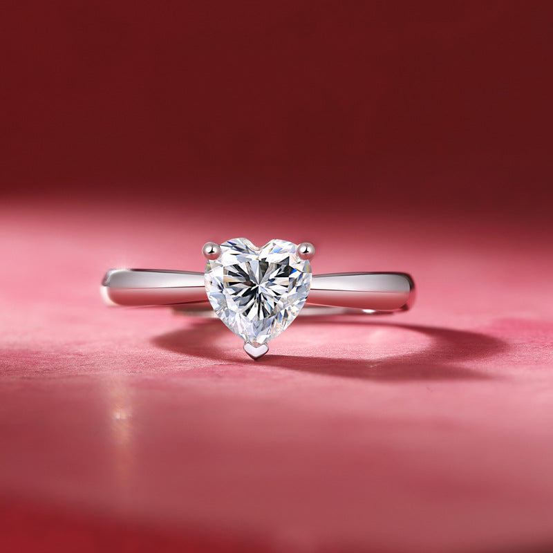 Solitaire Heart Ring