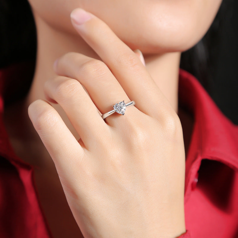 Solitaire Heart Ring