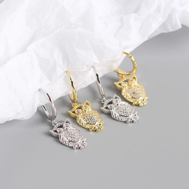 Owl Hoop Earrings